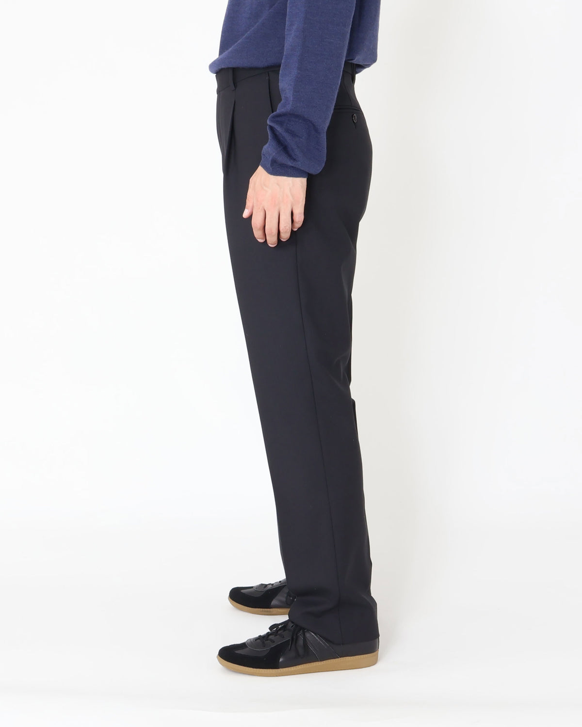 SANDY Pantaloni con 1 pince in misto lana / Nero