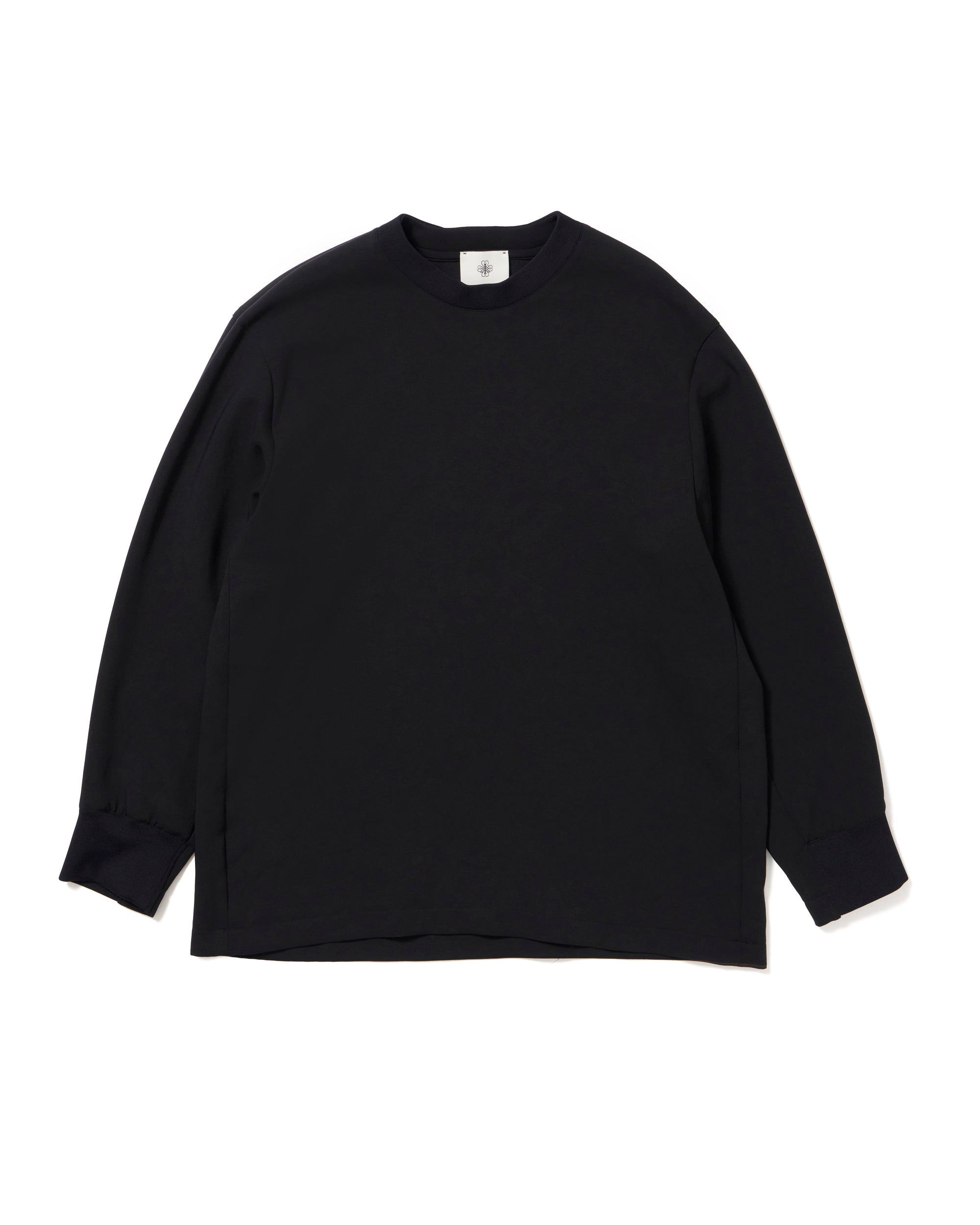 SH-IS-AS-0-009 T-SHIRT A MANICHE LUNGHE TIPO FELPA / NERO