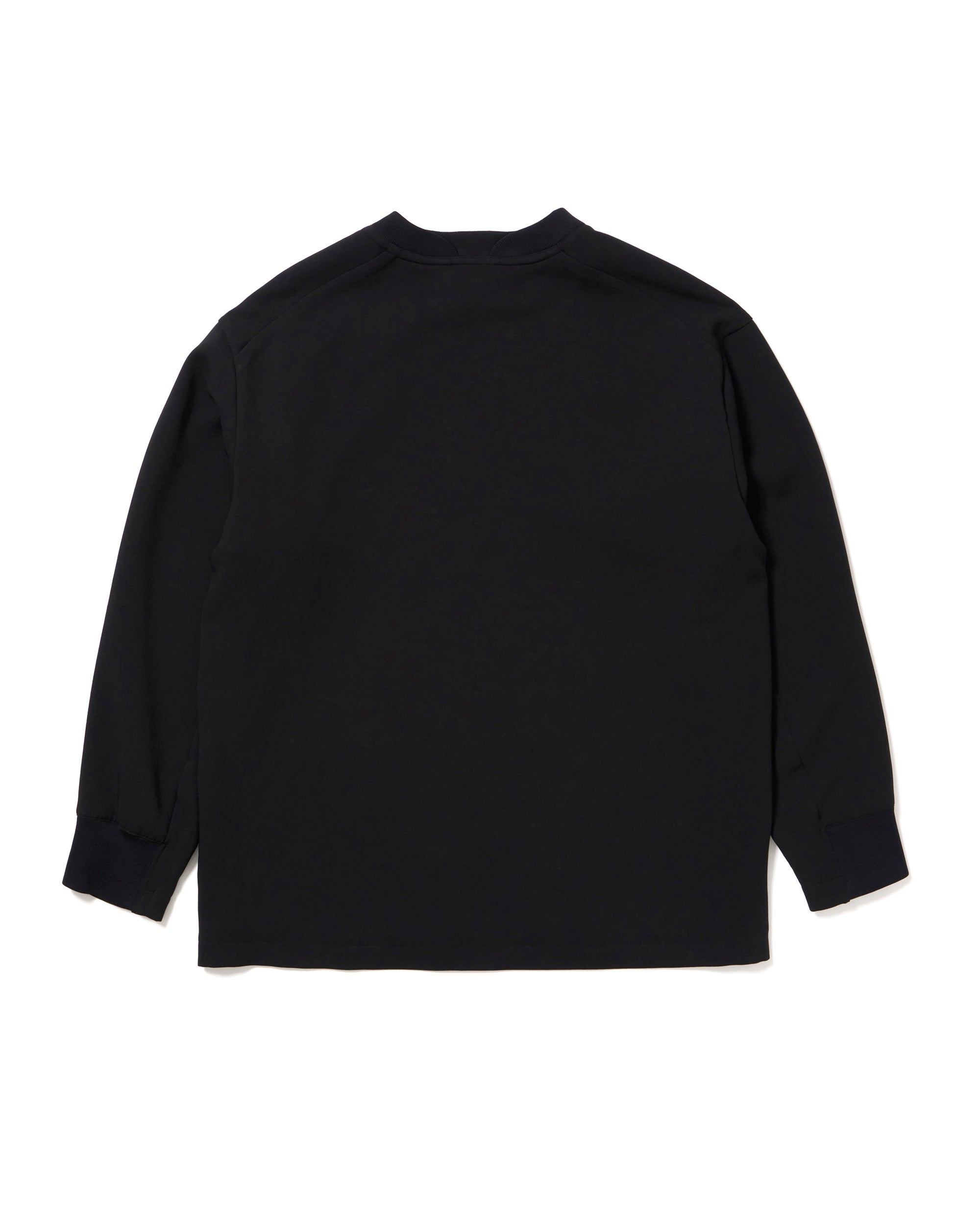 SH-IS-AS-0-009 T-SHIRT A MANICHE LUNGHE TIPO FELPA / NERO