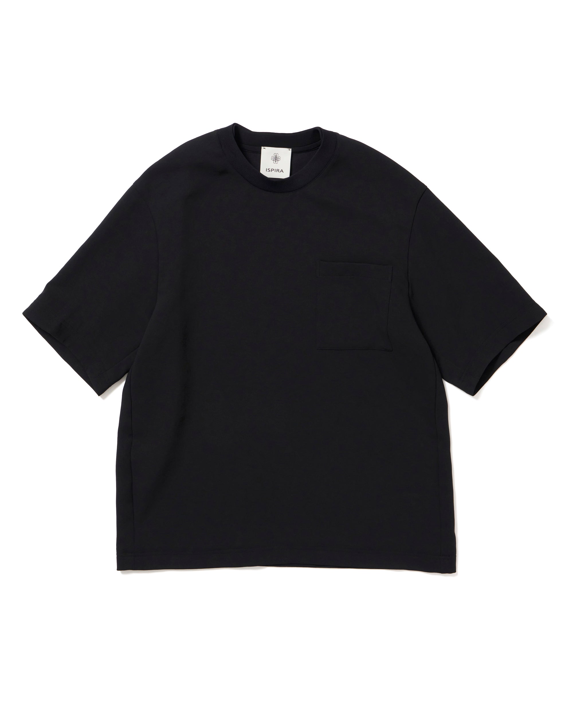 SH-IS-AS-0-010 T-shirt a maniche corte con tasca quadrata / Nero