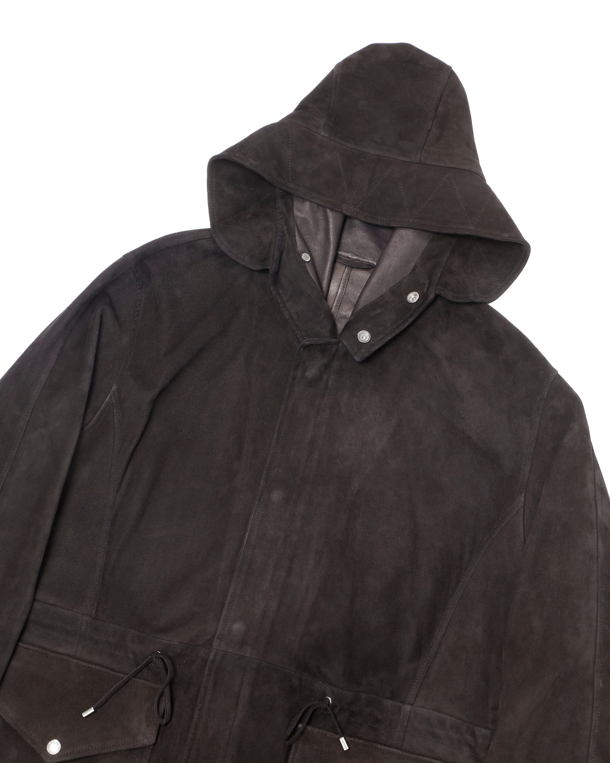 FOCUS（フォーカス） シルバーZIP SPレザー スエードモッズコート / ブラック
