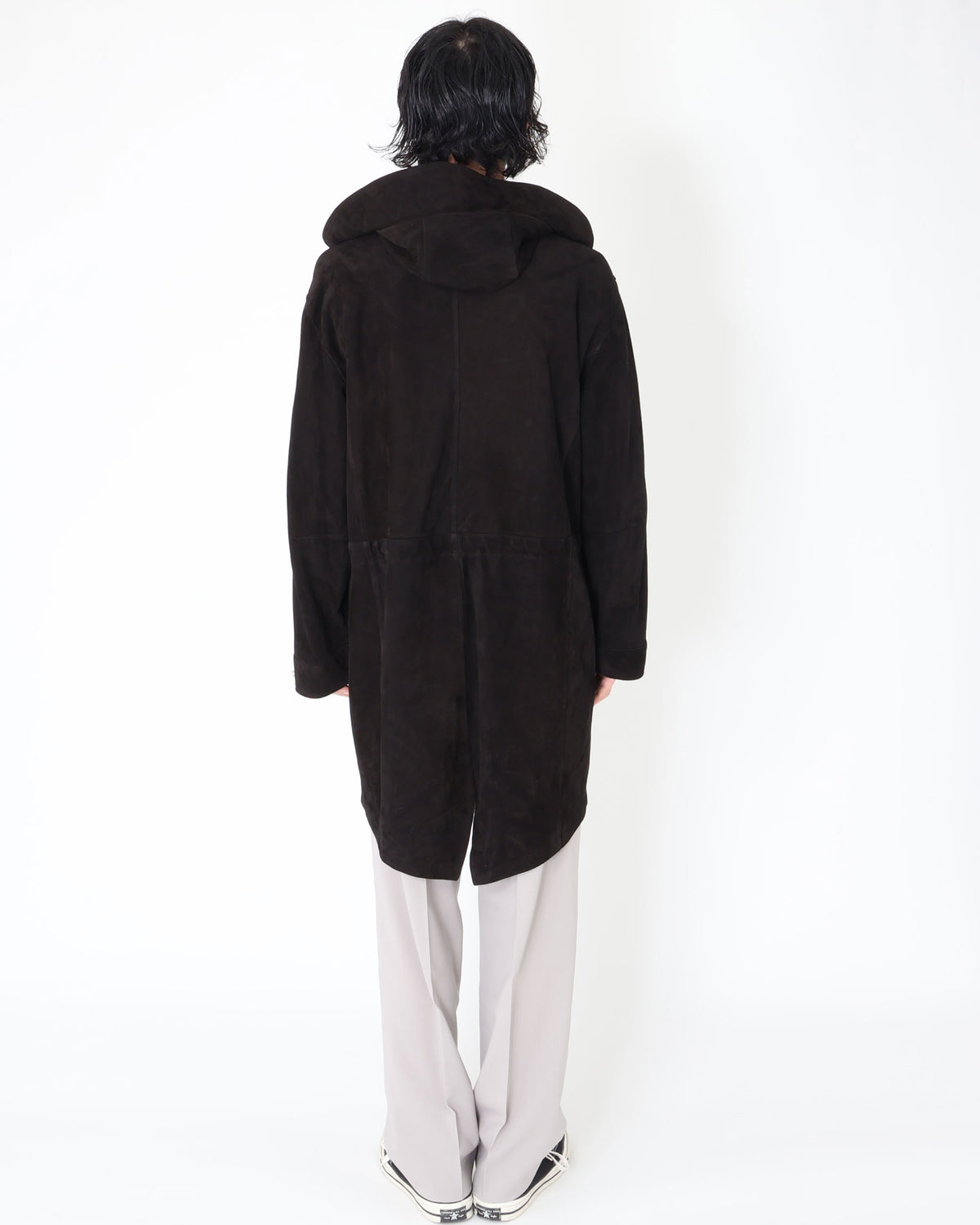 FOCUS（フォーカス） シルバーZIP SPレザー スエードモッズコート / ブラック