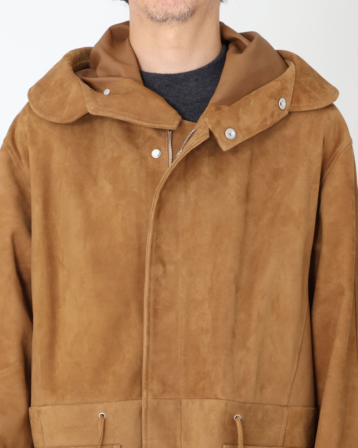 FOCUS（フォーカス） シルバーZIP SPレザー スエードモッズコート / キャメル