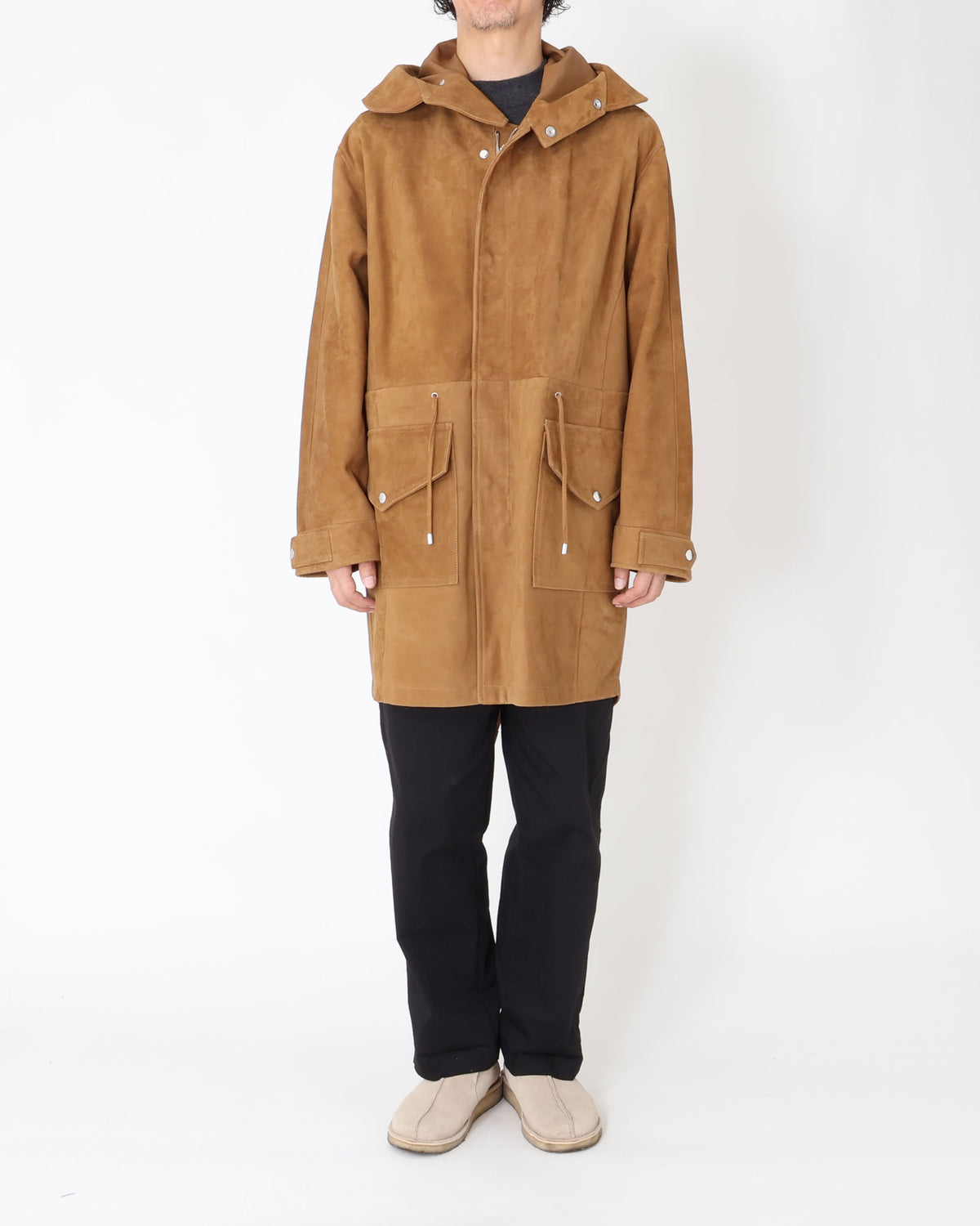 FOCUS（フォーカス） シルバーZIP SPレザー スエードモッズコート / キャメル