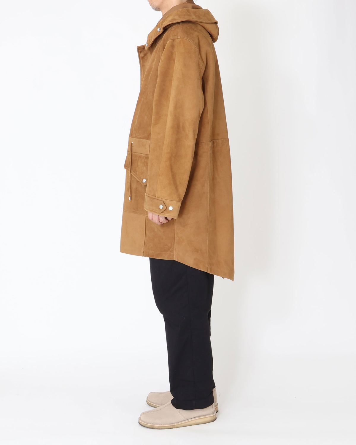 FOCUS（フォーカス） シルバーZIP SPレザー スエードモッズコート / キャメル