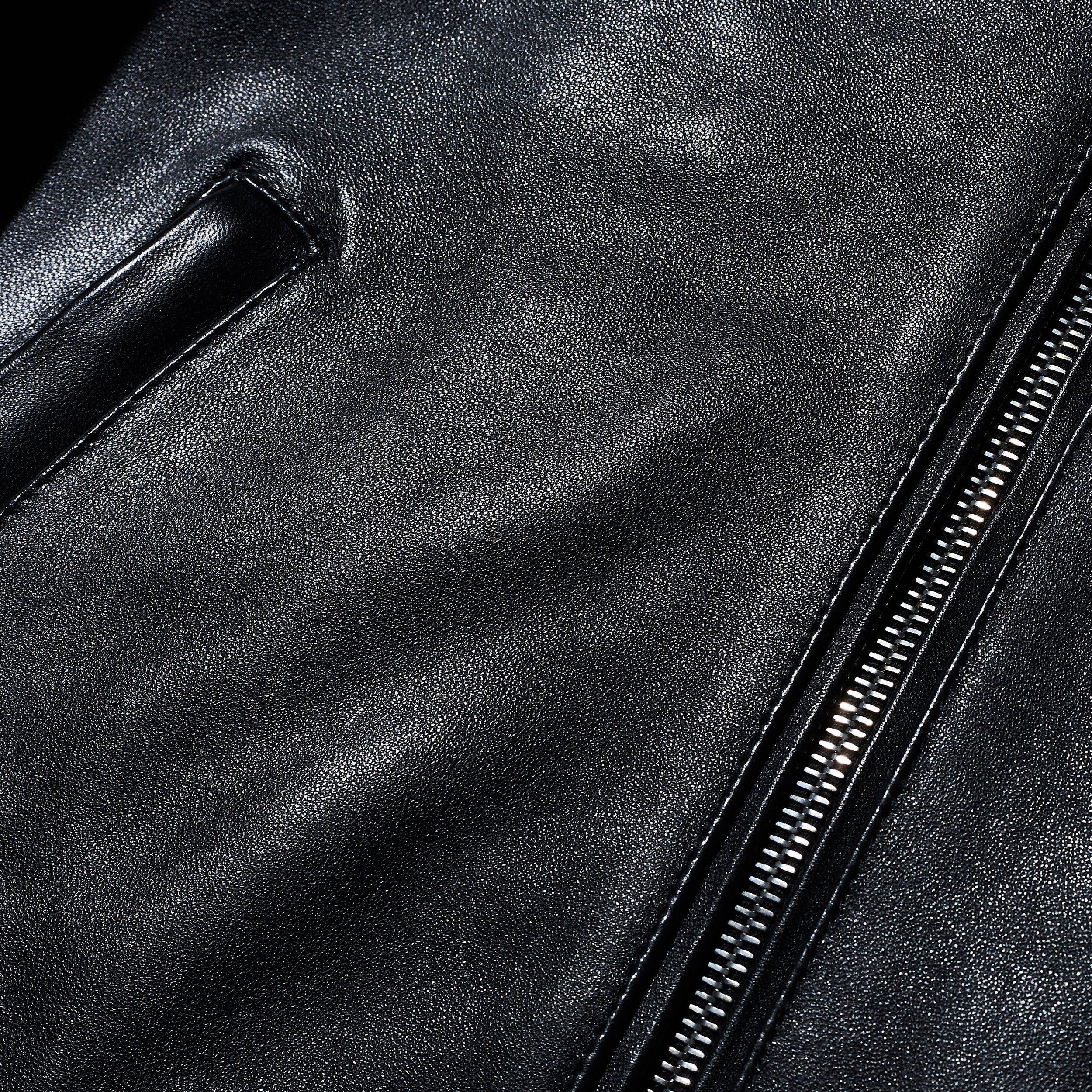 H DONNA（アッカドンナ）シルバーZIP ナッパチェラータ ラムレザーシングルライダース